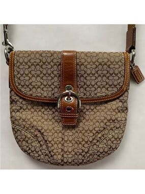 Coach Soho Signature Logo Khaki Small Crossbody